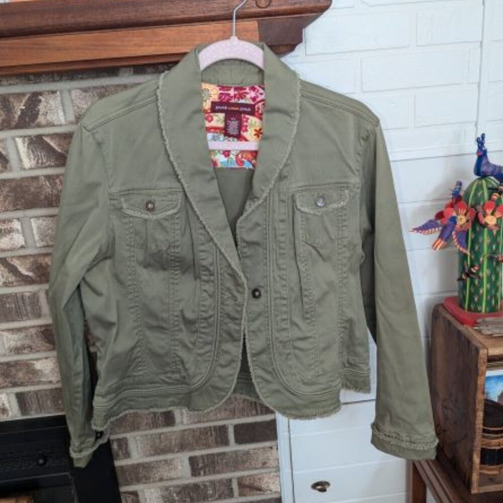 Jones Wear Jeans Army Green Jacket Size XL